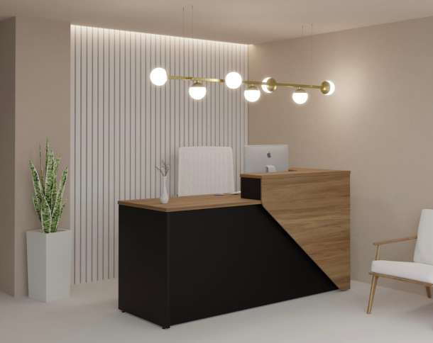 BALCÃO DE ATENDIMENTO MARANELLO M25 MADRID ESQ 170X61X93 NOG