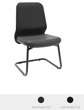 CADEIRA FLUIDY PLAXMETAL PRETO APROXIMAÇÃO BASE S