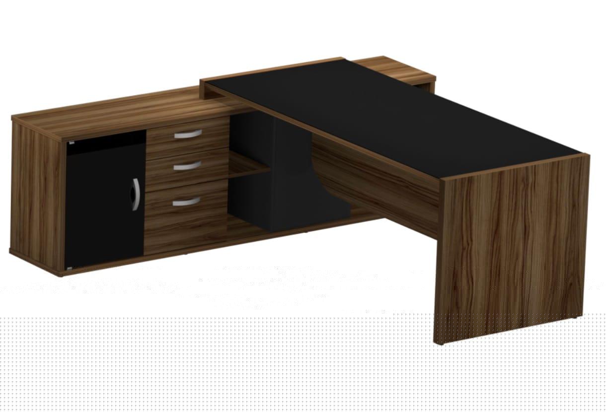 MESA DE ESCRITÓRIO MARANELLO M40 CREDENZA 3 GAV 180X80 NOG.