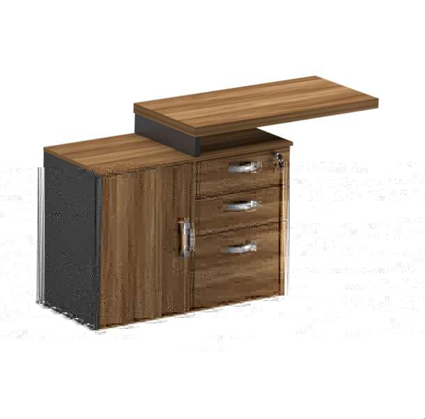MESA DE ESCRITÓRIO MARANELLO M40 PEDESTAL AUX 1 PORTA 3 GAV
